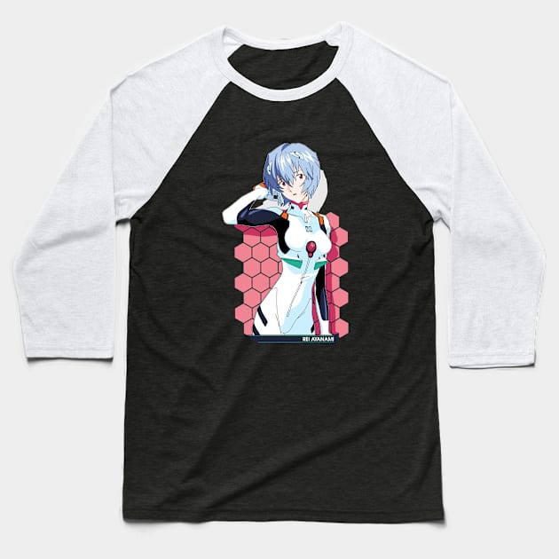 Rei Ayanami Baseball T-Shirt by Demonstore